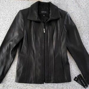 Jones New York Leather Jacket Women M New With Tags Nordstrom Black